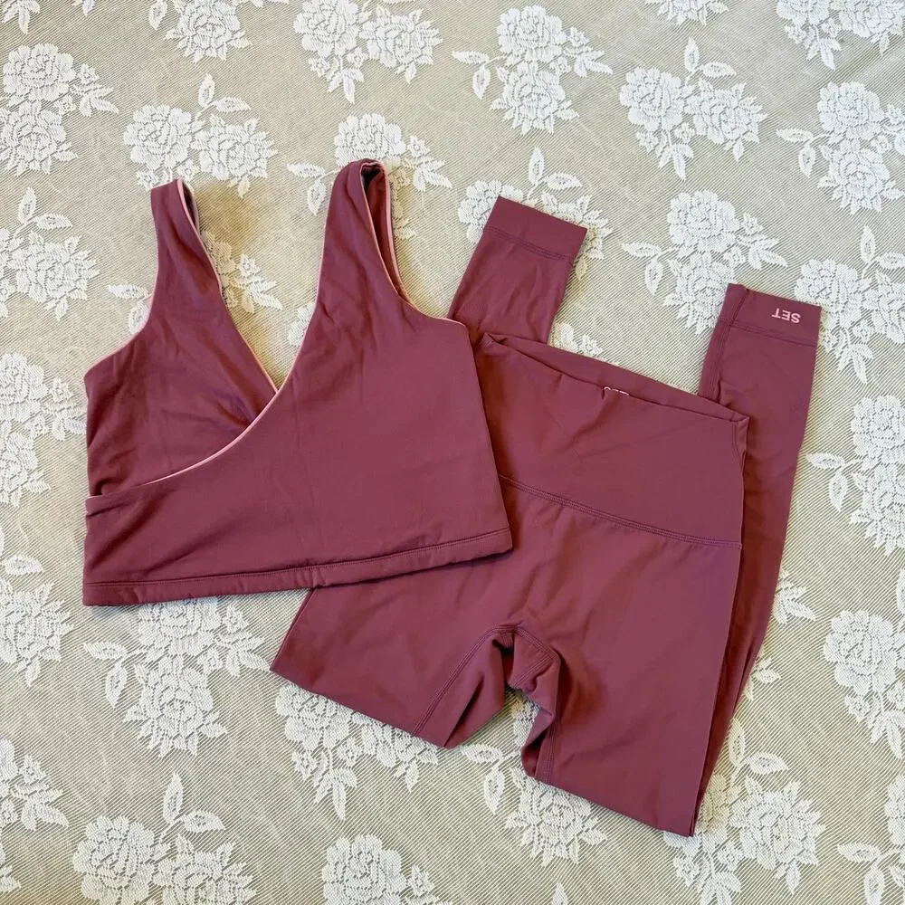 SET Active AirLuxe Matching Workout Set Mauve S/M